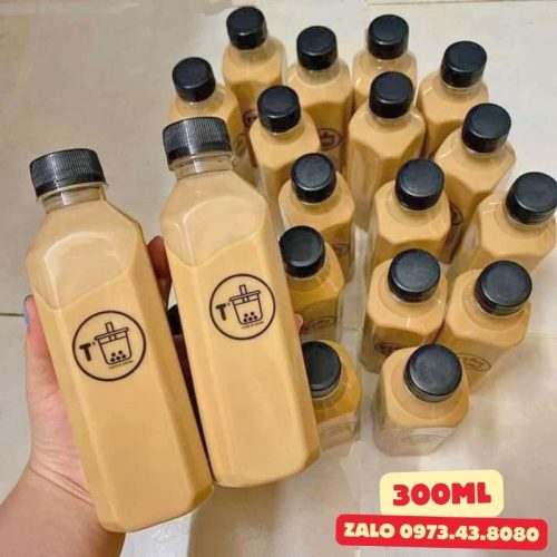 Chai nhựa vuông 330ml đựng trà sữa