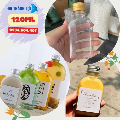 Chai nhựa 120ml dẹp bầu